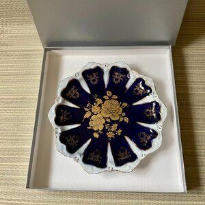 Vintage ceramic blue and white plate